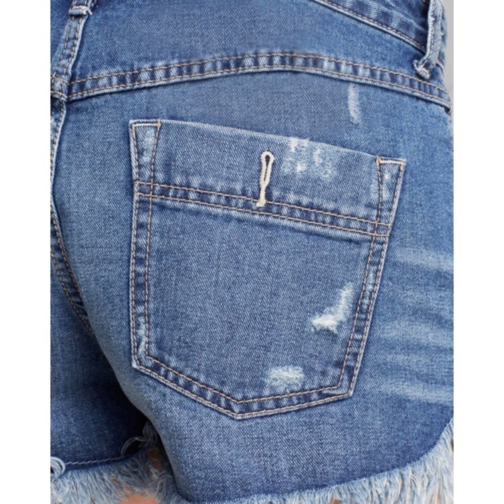 Free people dolphin hem distressed jean shorts - Picture 7 of 7